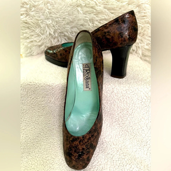 d’Rossana by Charna Leather Vintage platform heels Made in Italy size 7M EUC - Picture 2 of 14